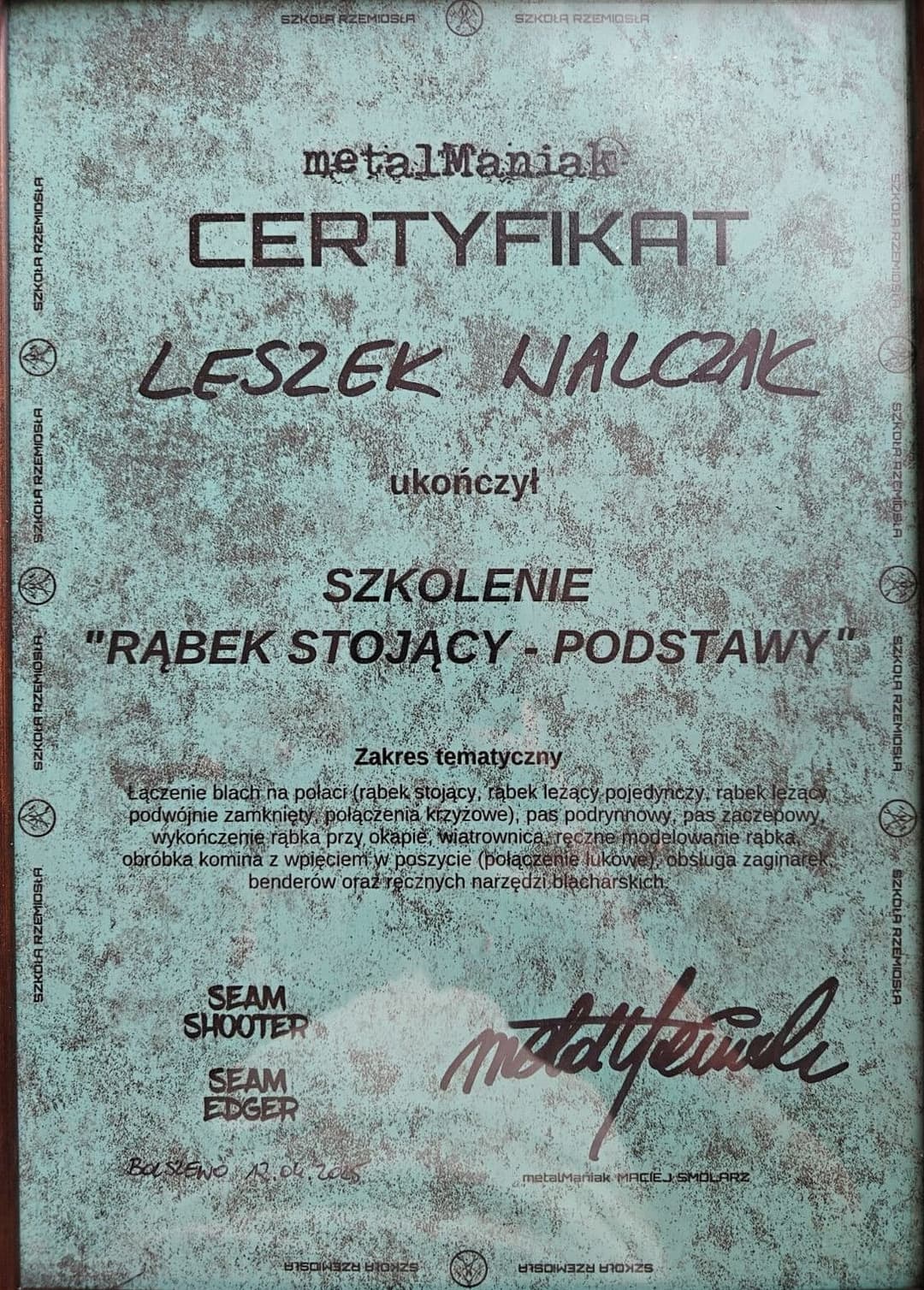 Certyficat MetalManiak